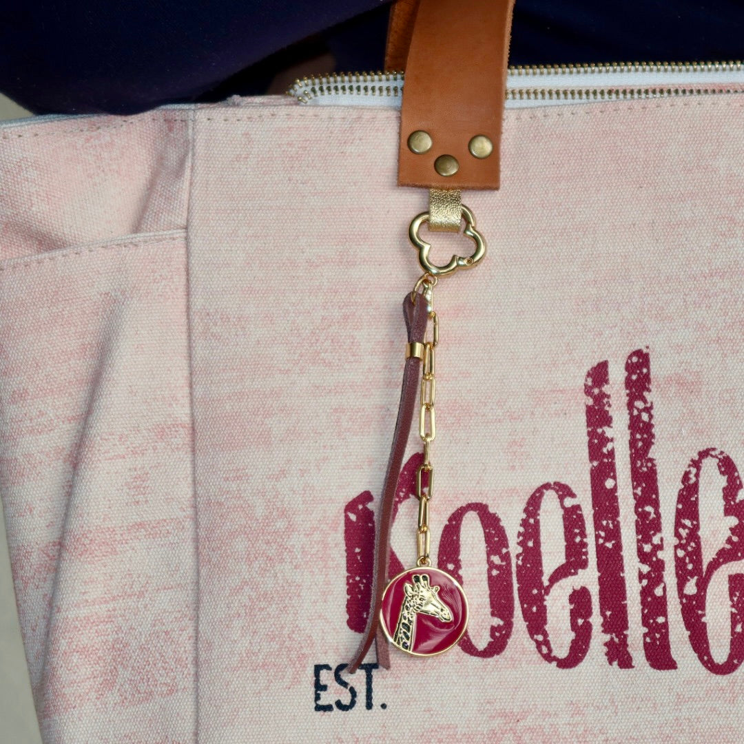 Bolsa Nuna Lilac com Alças de Couro Marrom Claro