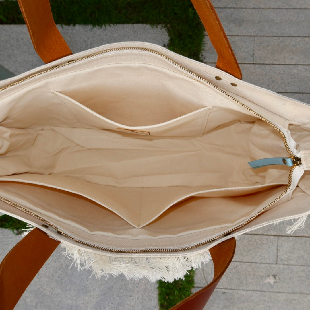 Bolsa Wallow Good Vibes Rosa com Alça de Couro Marrom com Zíper