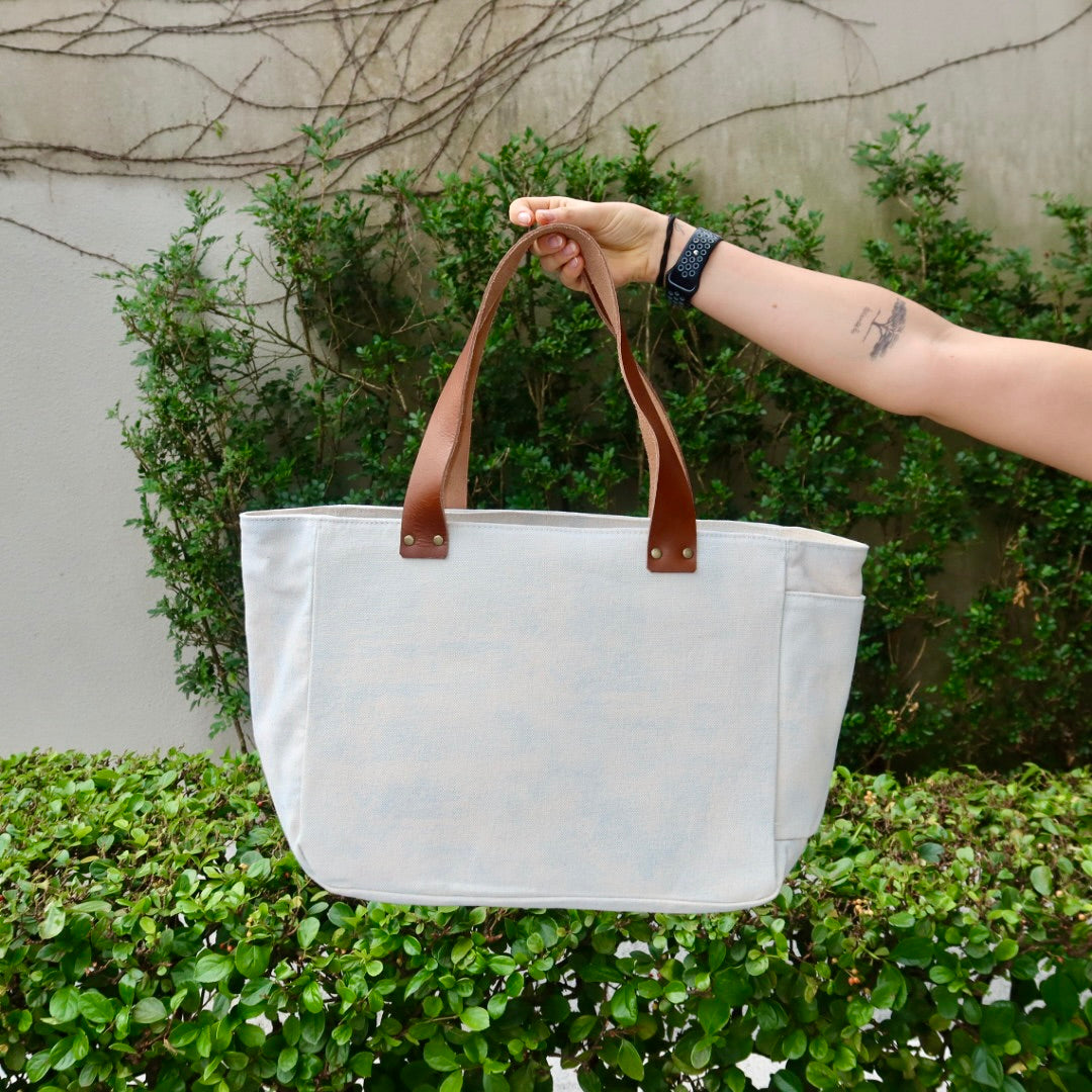 Bolsa Nuna Aqua com Alças de Couro Marrom