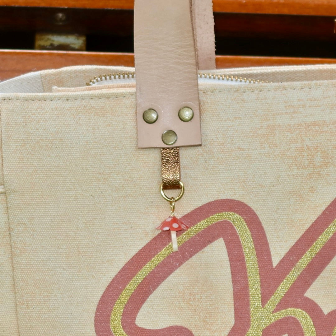 Bolsa Nuna Laranja com Alça de Couro Bege com Zíper