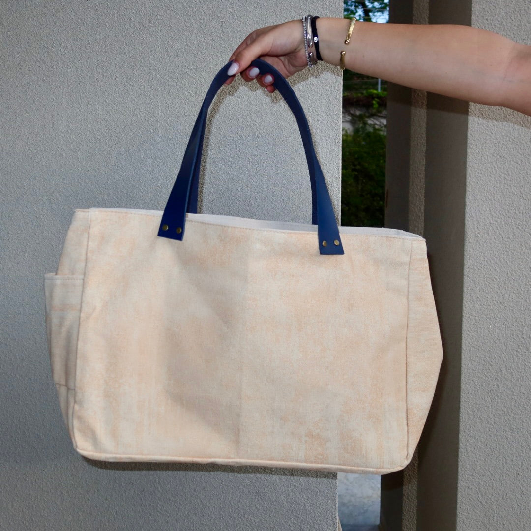Bolsa Wallow Laranja com Alça de Couro Marinho