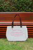 Bolsa Nuna Azul com Alças de Couro Marrom Escuro