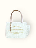 Bolsa Nuna Verde com Alças de Couro Off White