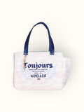 Bolsa Nuna Lilac com Alças de Couro Marinho