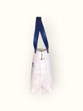 Bolsa Nuna Lilac com Alças de Couro Marinho