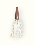 Bolsa Wallow Bege com Alça de Couro Nude com Zíper