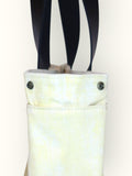 Bolsa Nuna Amarela com Alças de Couro Preta