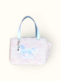 Bolsa Nuna Lilac com Alças de Couro Branca