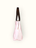 Bolsa Wallow Lilac com Alça de Couro Marrom Escuro