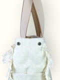 Bolsa Wallow Verde com Alça de Couro Off White com Zíper