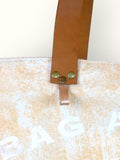 Bolsa Wallow Laranja com Alça de Couro Caramelo com Zíper