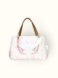 Bolsa Wallow Lilac com Alça de Couro Off White