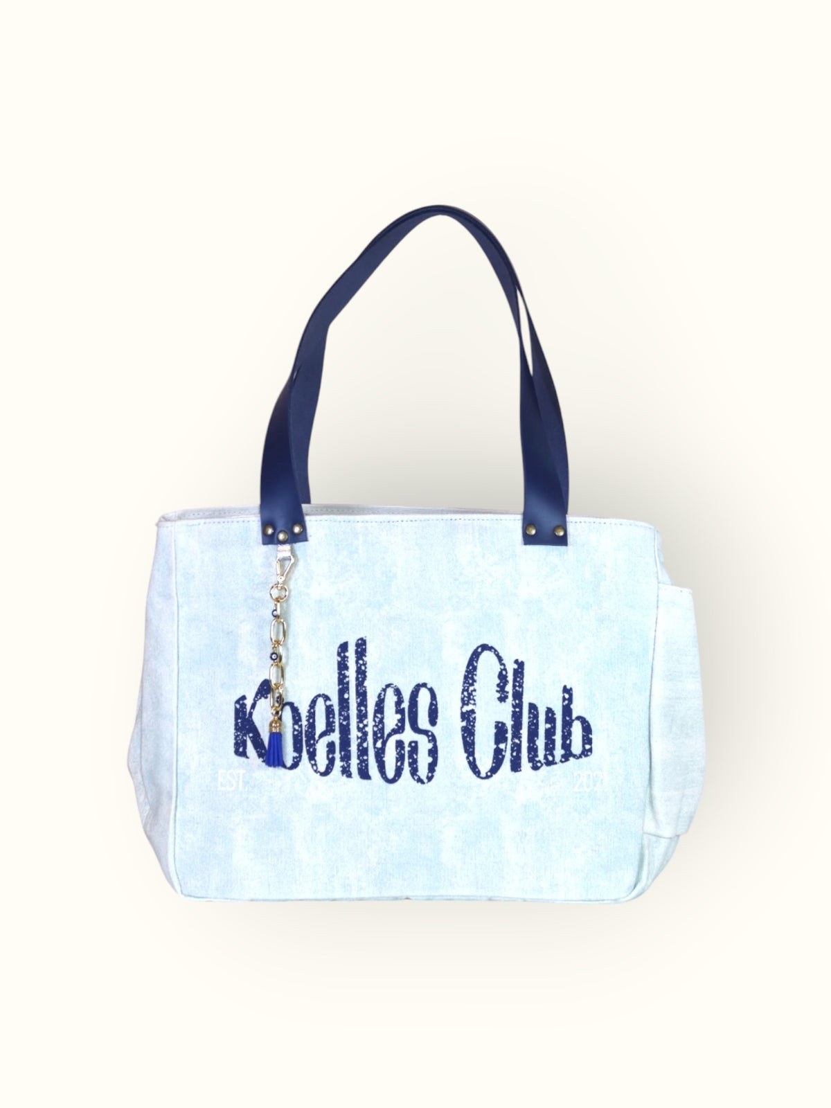 Bolsa Nuna Aqua com Alças de Couro Marinho