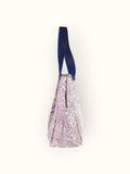 Bolsa Wallow Arabesque Terracota com Alça de Couro Marinho