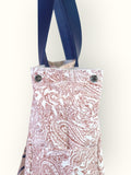 Bolsa Wallow Arabesque Terracota com Alça de Couro Marinho