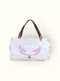 Bolsa Wallow Lilac com Alça de Couro Nude com Zíper