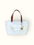 Bolsa Nuna Aqua com Alças de Couro Marrom com Zíper