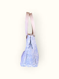 Bolsa Wallow Arabesque Azul com Alça de Couro Off White