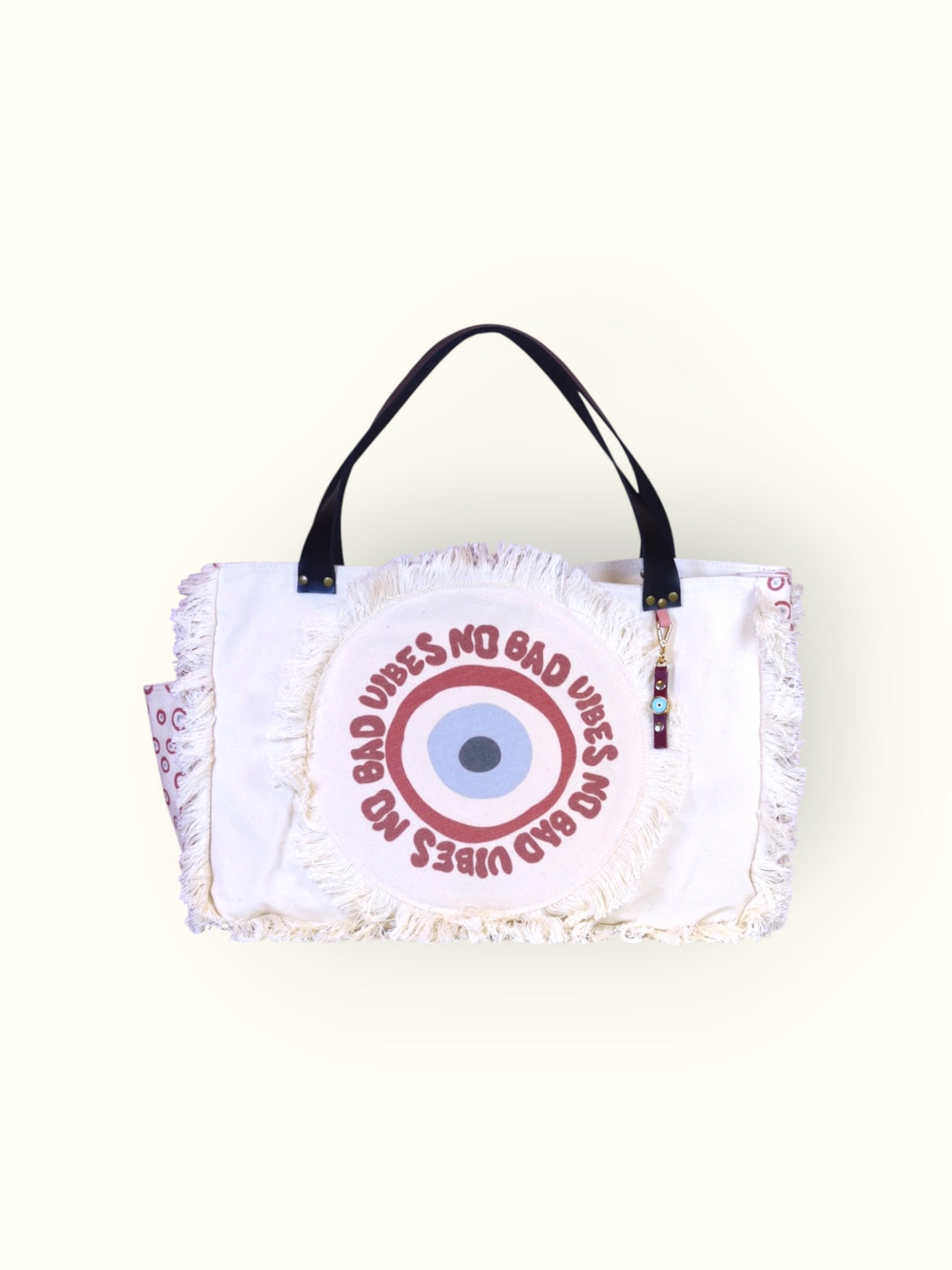 Bolsa Wallow Good Vibes Vinho com Alça de Couro Preta