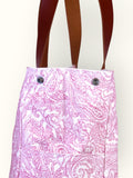 Bolsa Wallow Arabesque Rosa com Alça de Couro Marrom