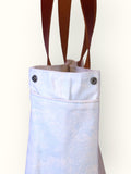 Bolsa Nuna Azul com Alças de Couro Marrom
