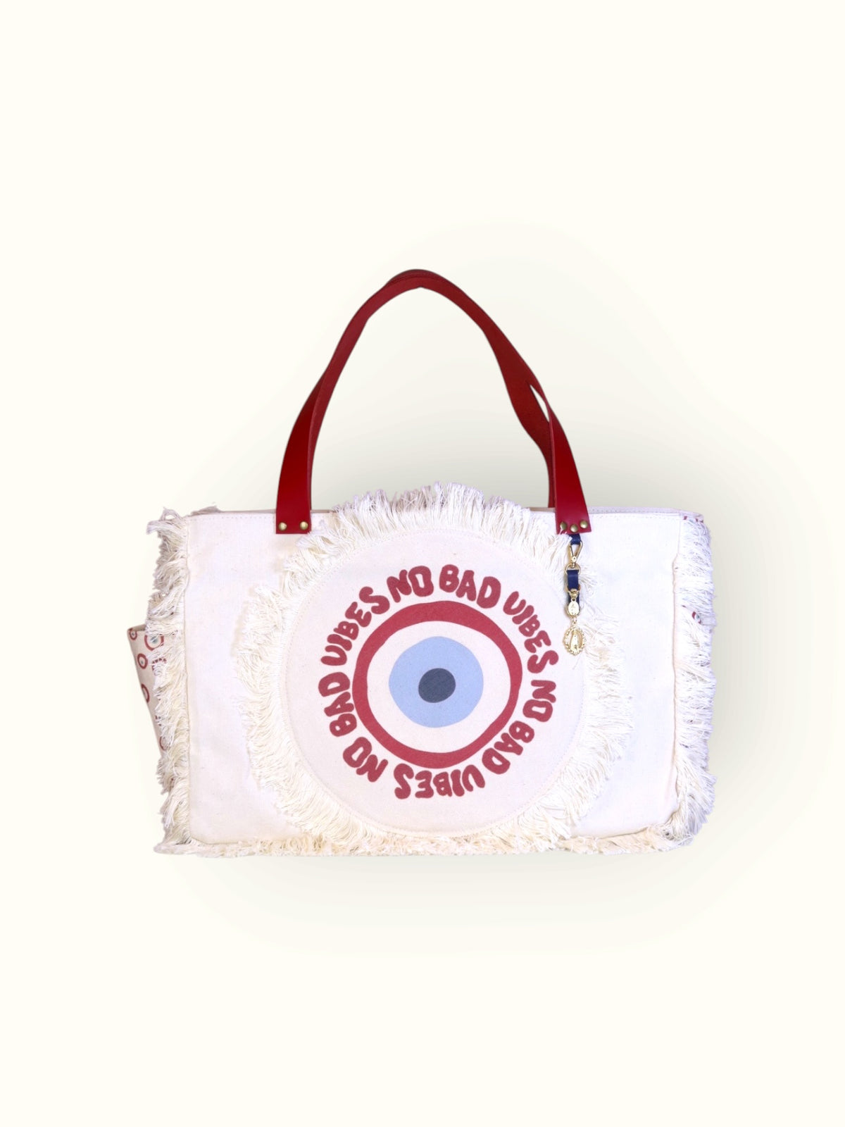 Bolsa Wallow Good Vibes Vinho com Alça de Couro Vermelho com Zíper