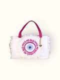Bolsa Wallow Good Vibes Rosa com Alça de Couro Rosa com Zíper