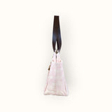 Bolsa Nuna Lilac com Alças de Couro Marrom Escuro