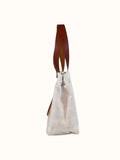 Bolsa Nuna Lilac com Alças de Couro Marrom