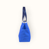 Bolsa Wallow Azul Port com Alça de Couro Marinho