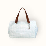 Bolsa Wallow Aqua com Alça de Couro Marrom Café