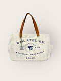 Bolsa Wallow Aqua com Alça de Couro Caramelo
