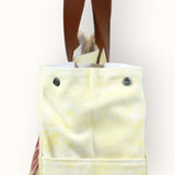 Bolsa Wallow Amarela com Alça de Couro Marrom Café