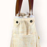 Bolsa Wallow Laranja com Alça de Couro Marrom