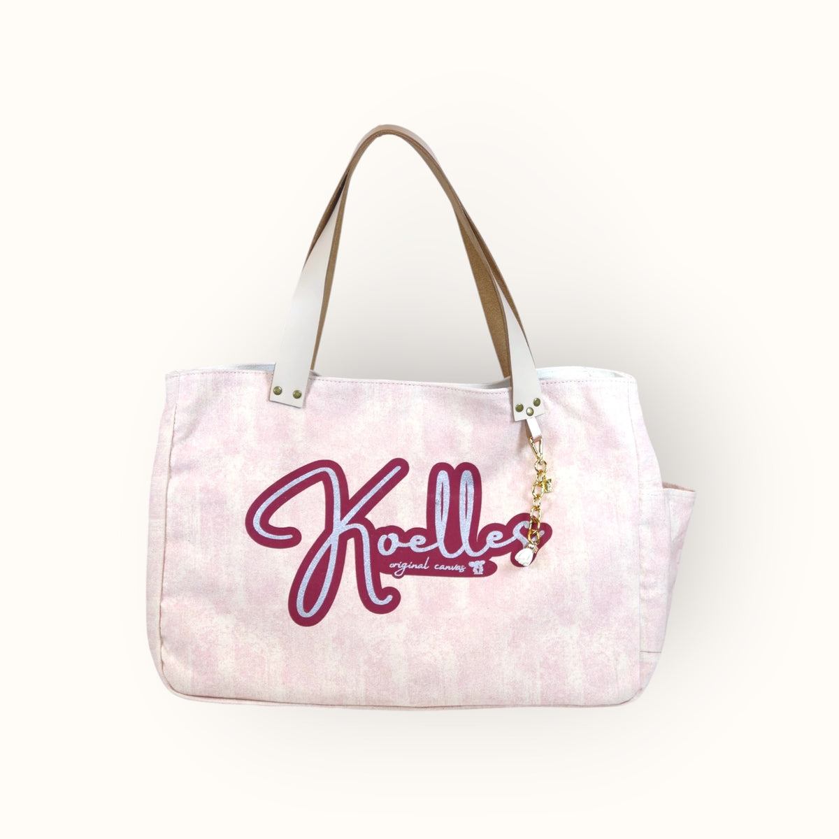 Bolsa Wallow Lilac com Alça de Couro Off White