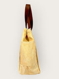 Bolsa Wallow Laranja com Alça de Couro Marrom