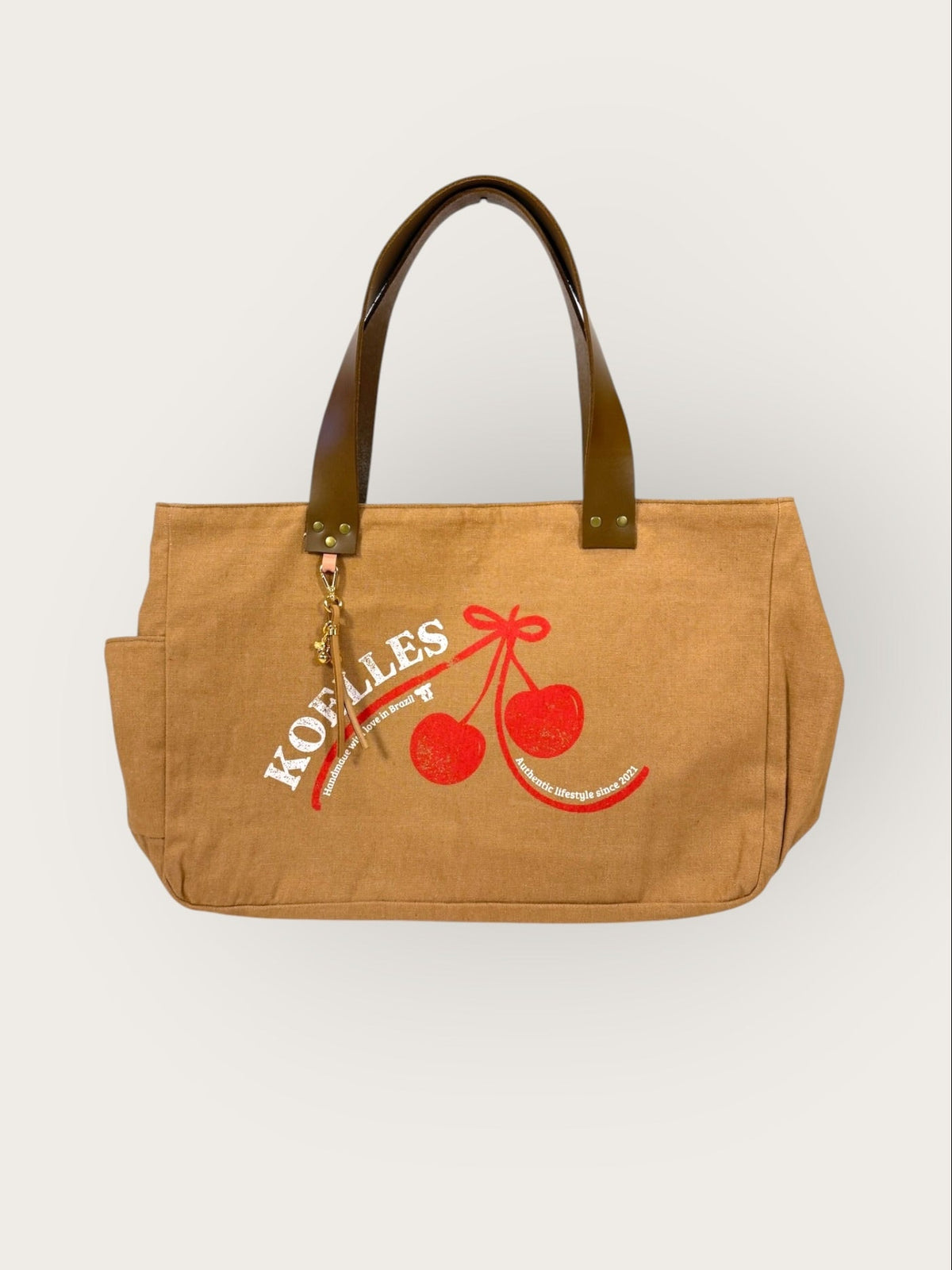 Bolsa Wallow Caramelo com Alça de Couro Marrom Café