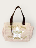 Bolsa Nuna Lilac com Alças de Couro Marrom