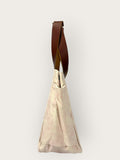 Bolsa Nuna Lilac com Alças de Couro Marrom