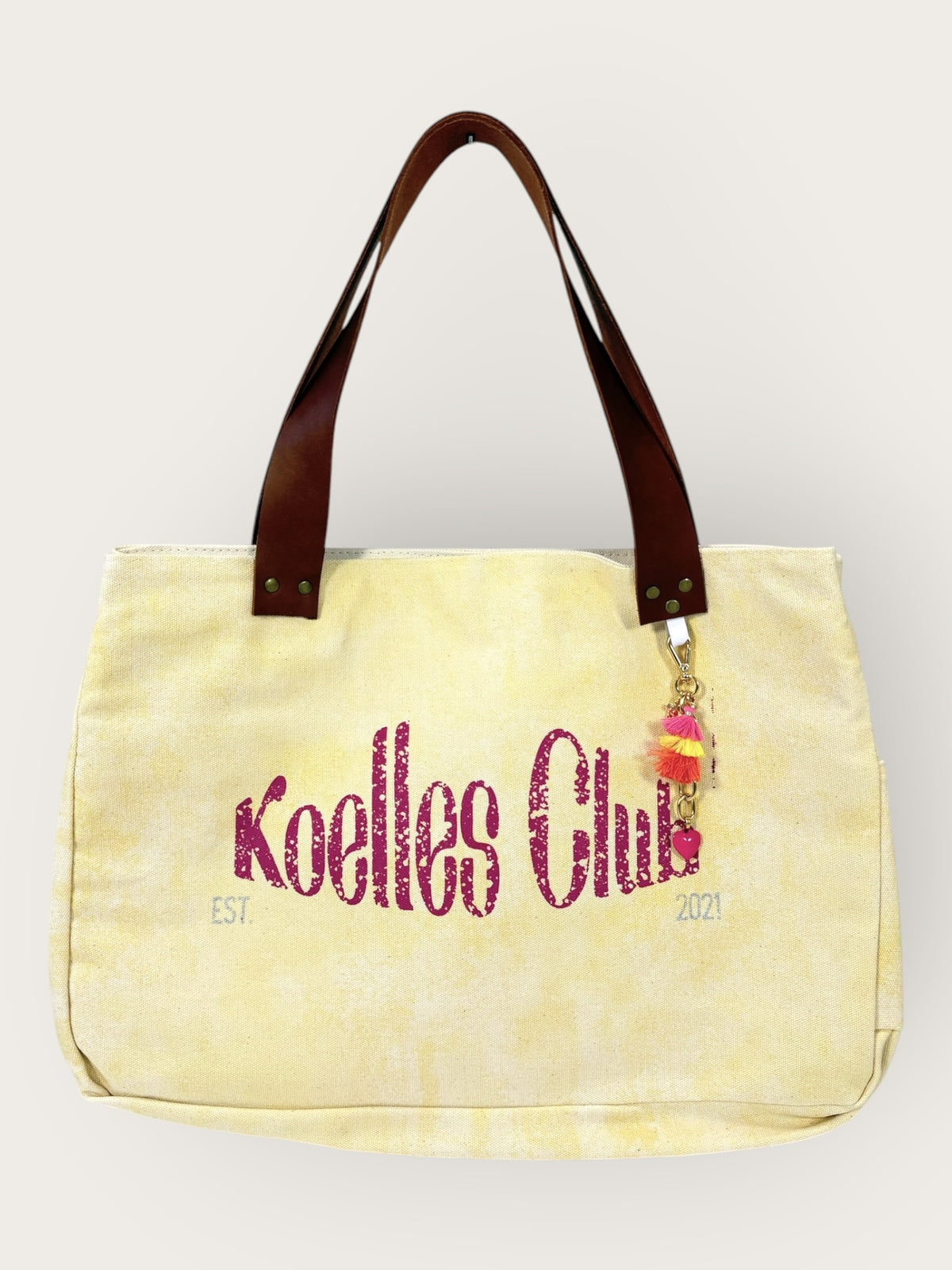 Bolsa Wallow Amarela com Alça de Couro Marrom Café