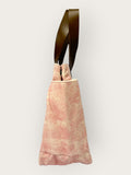 Bolsa Nuna Rosa com Alças de Couro Marrom Café