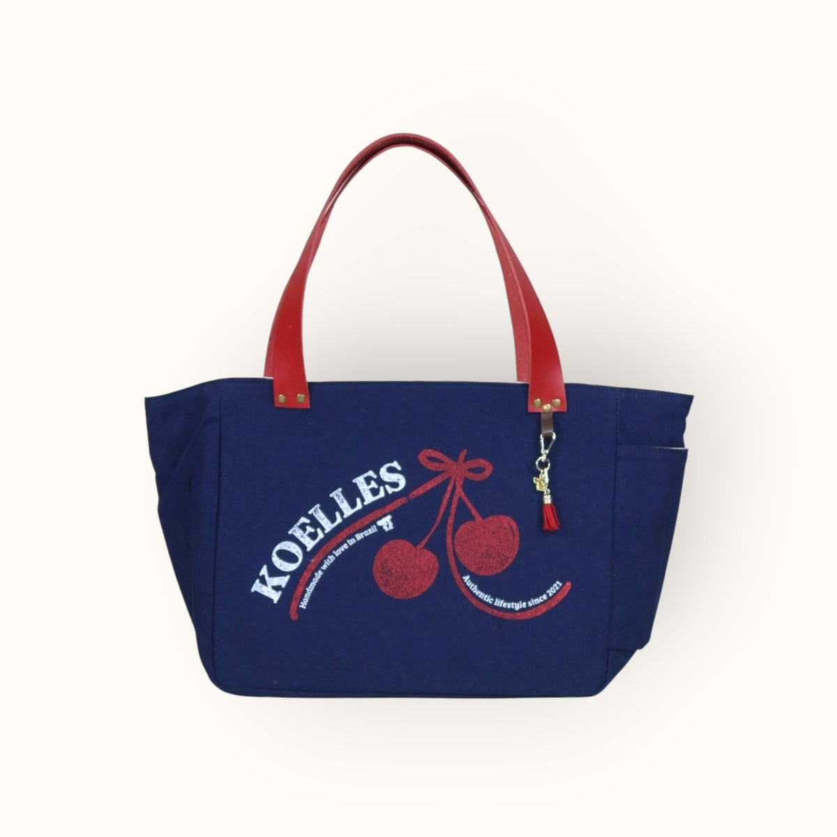 Bolsa Nuna Marinho com Alças de Couro Vermelha