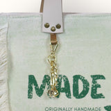 Bolsa Nuna Verde com Alças de Couro Off White