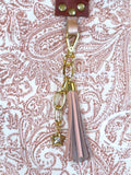 Bolsa Wallow Arabesque Terracota com Alça de Couro Marrom com Zíper