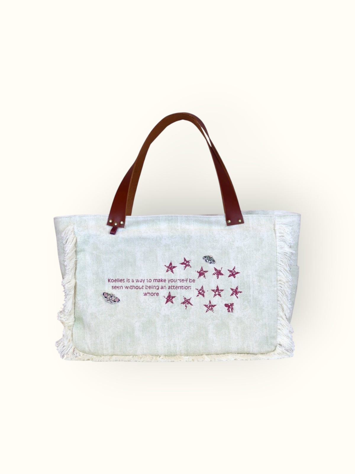 Bolsa Wallow Verde com Alça de Couro Marrom com Zíper