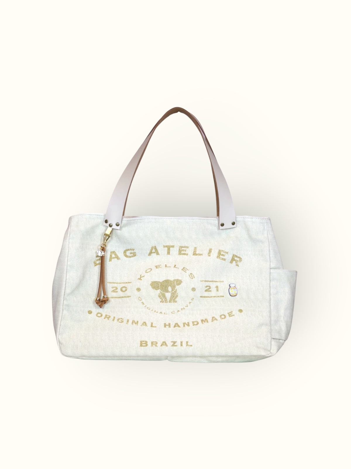 Bolsa Wallow Verde com Alça de Couro Off White