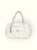 Bolsa Wallow Verde com Alça de Couro Off White