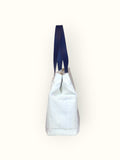 Bolsa Wallow Azul com Alça de Couro Marinho