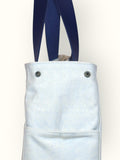 Bolsa Wallow Azul com Alça de Couro Marinho