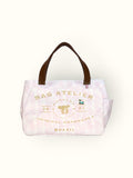 Bolsa Wallow Lilac com Alça de Couro Marrom Café